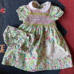 Baby Boden- floral dress & Bunny embroidery